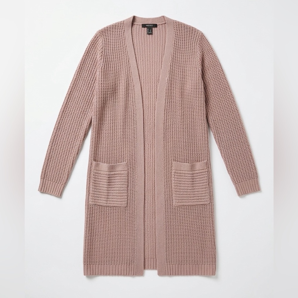 Forever 21 Dusty Rose Waffle Knit Open Cardigan